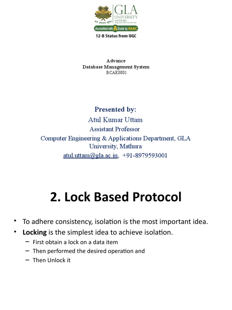 2 Lock Based Protocol PDF Databases Concurrency Science)