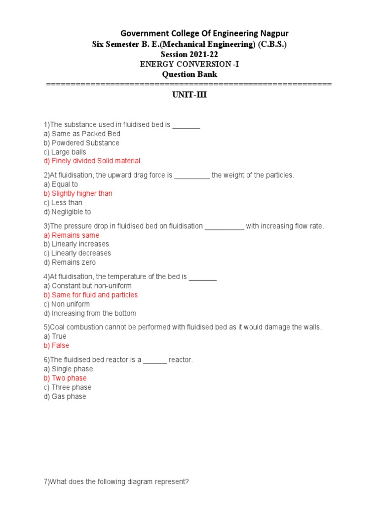 Energy Conversion I Question Bank | PDF | Fluidization | Nozzle