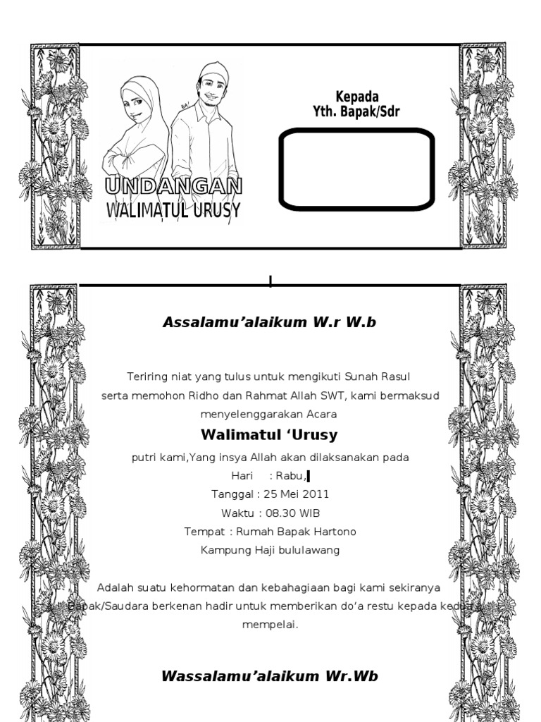 Undangan Walimatul Urusy
