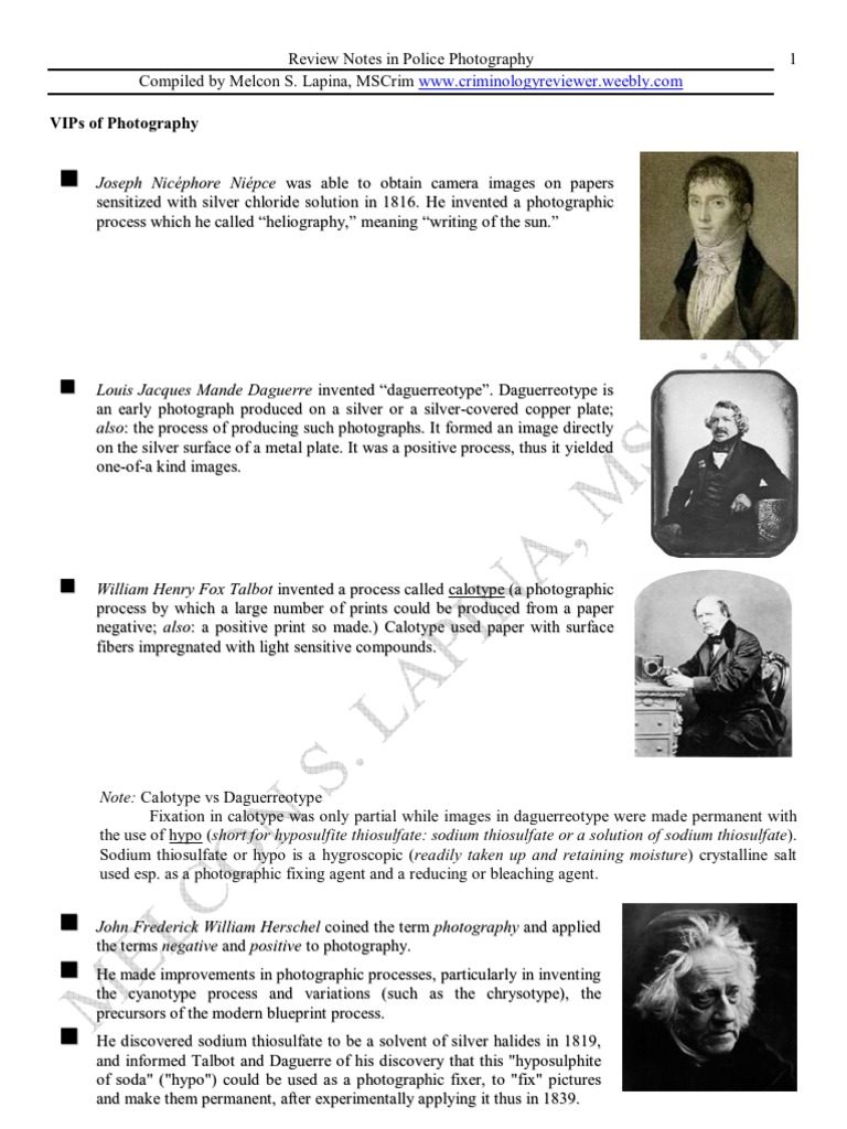 Review Notes in Police Photography - Scribd | PDF | Lens (Optics ...