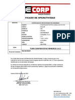 Certificado de Operatividad - 375CFM - Certificado de Operatividad