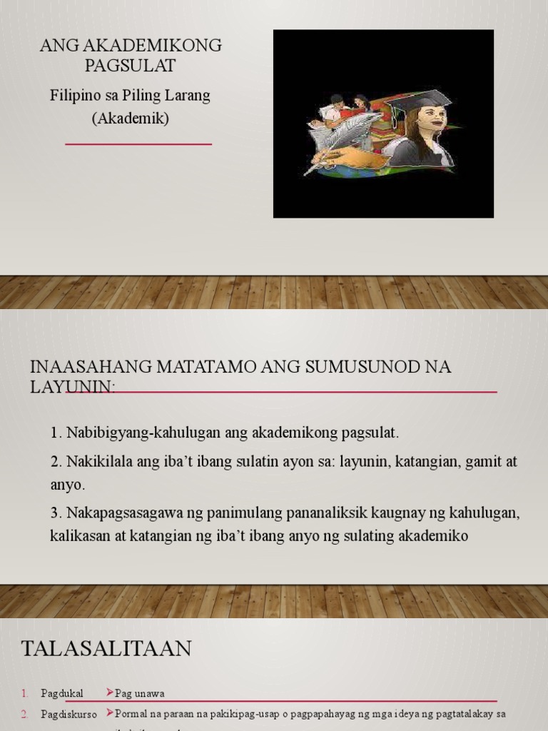 Filipino Sa Piling Larang (Akademik) PPT (Aralin 1) | PDF