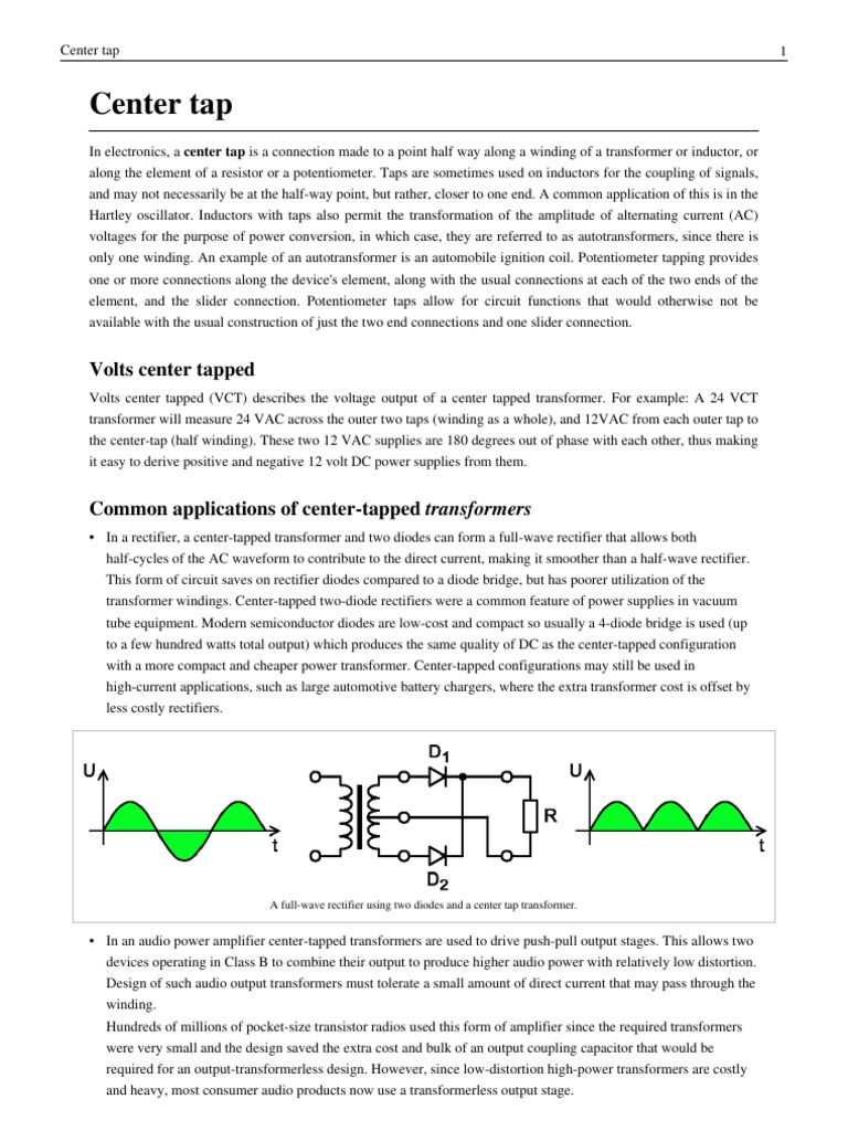 Centre Tap PDF Rectifier Amplifier