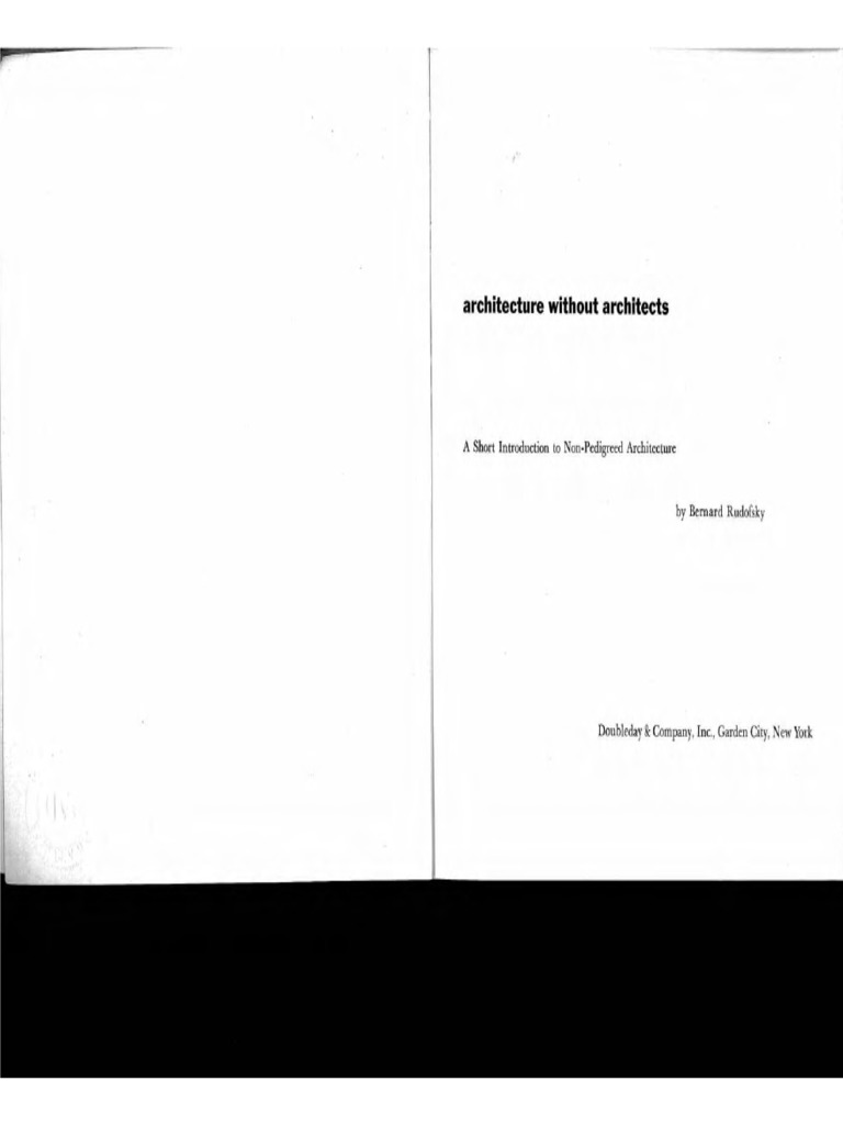 Rudofsky Architecture Without Architects 1964 | PDF