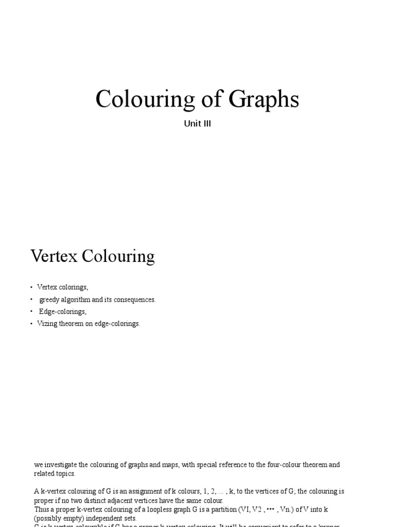Vertex Coloring in Graph Theory | PDF | Discrete Mathematics ...
