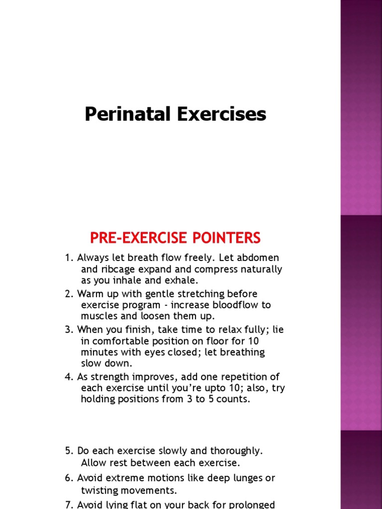 8 Prenatal Exercises | PDF | Pelvis | Abdomen