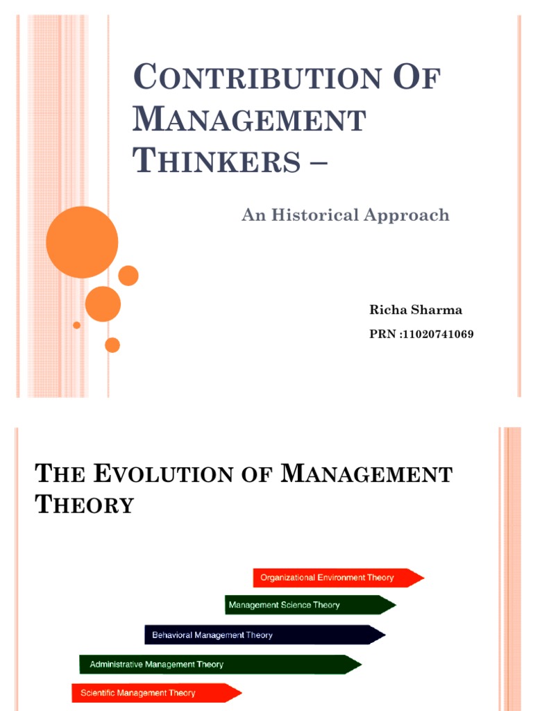 Contributions of Management Thinkers | PDF | Finance & Money Management