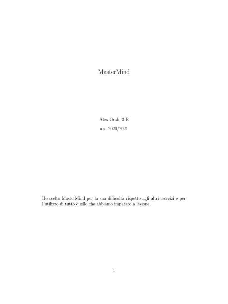 Master Mind | PDF