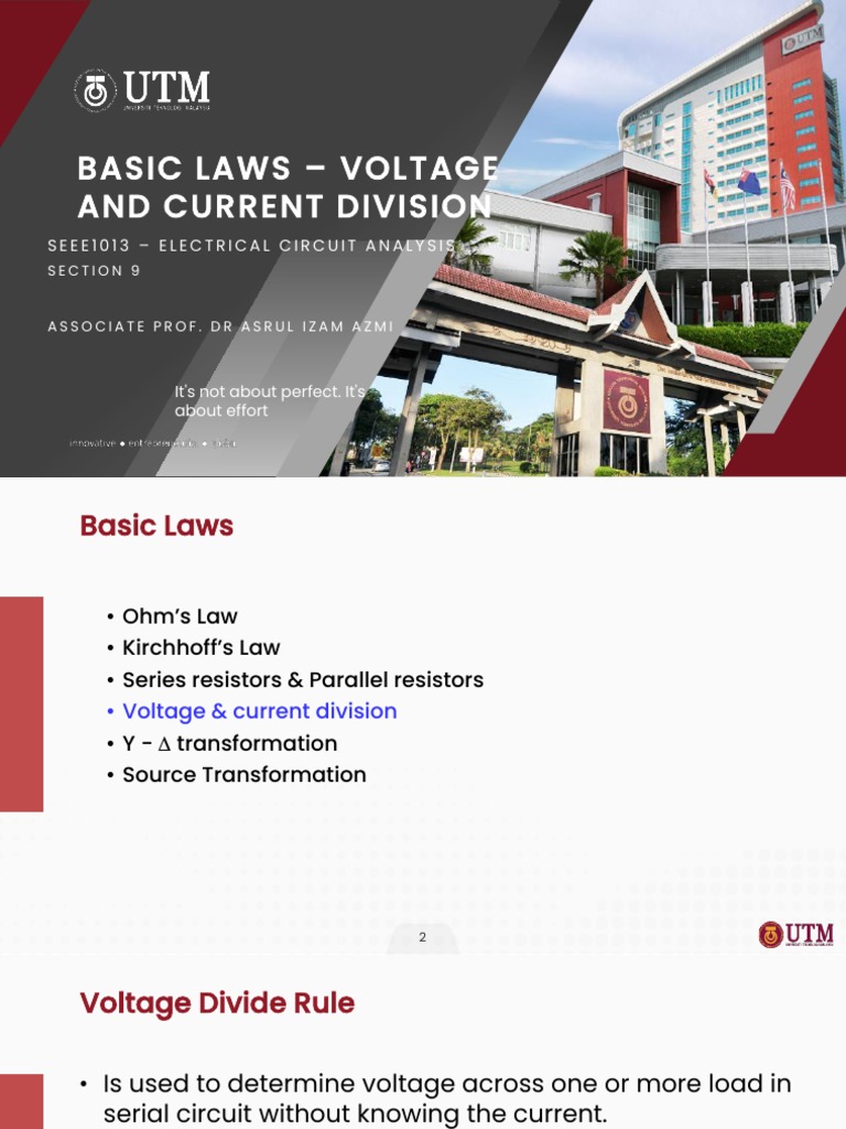 Basic Laws - Voltage and Current Division | Download Free PDF | Series ...