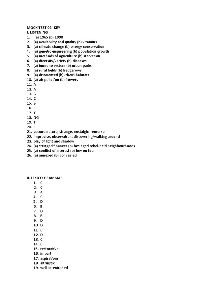 Key Mock Test 02 PDF