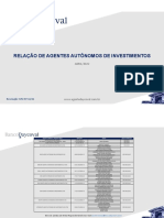 Relação de Agentes Autônomos de Investimentos: ABRIL/2022