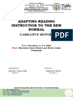 Narrative Report On Adapting Reading Instruction To The New Normal