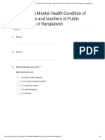 A Survey On Mental Health Condition of The Students and Teachers of Public Universities of Bangladesh - Google Forms