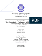 Quantitative School of MGT Assignment Pranto