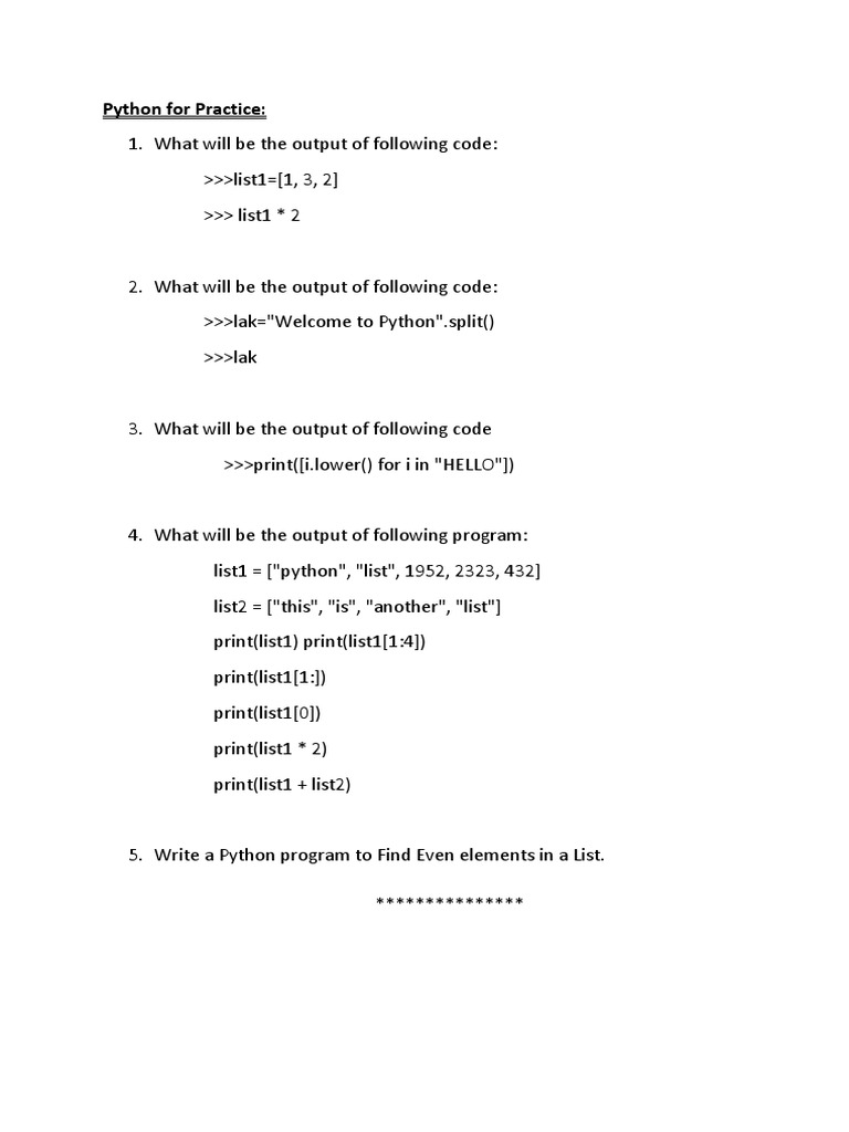Python For Practice | PDF