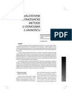 Kvalitativne Istraživačke Metode U Odnosima S Javnošću