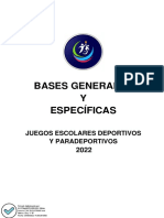 Bases Generales y Específicas - Juegos Escolares Deportivos y Paradeportivos 2022