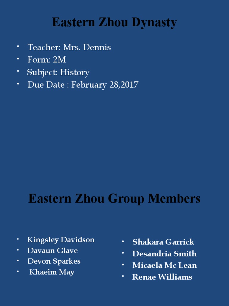 The Rise and Fall of the Eastern Zhou Dynasty A Document Detailing the