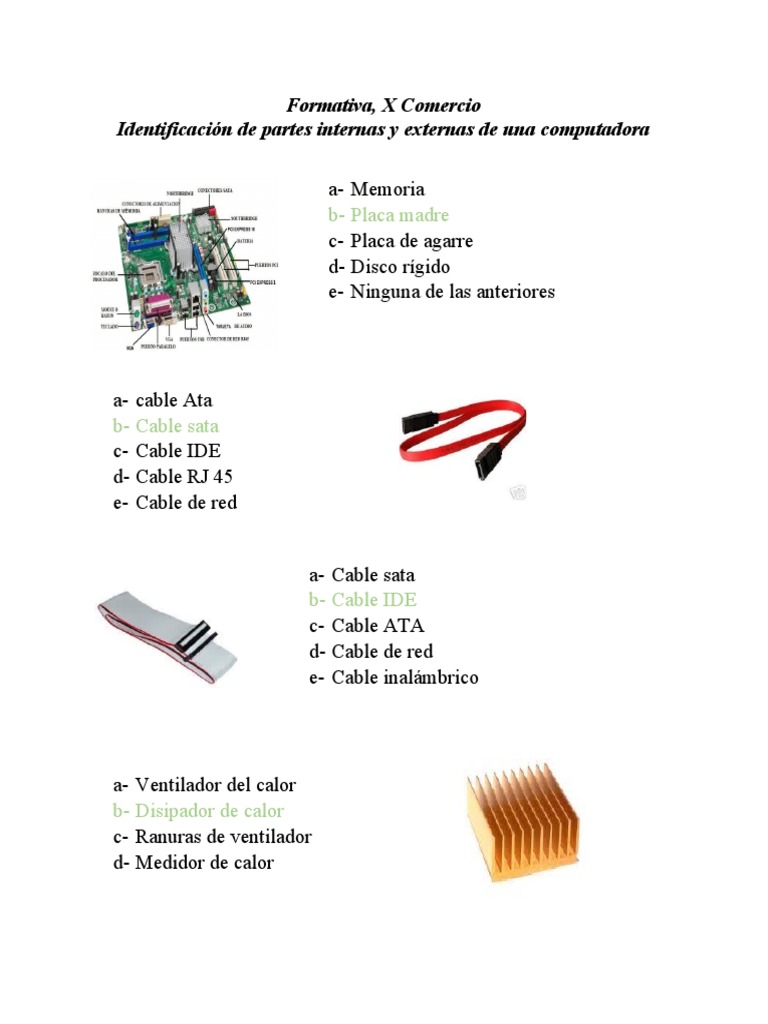 Partes de una Computadora Explicadas | PDF | Hardware de la computadora ...
