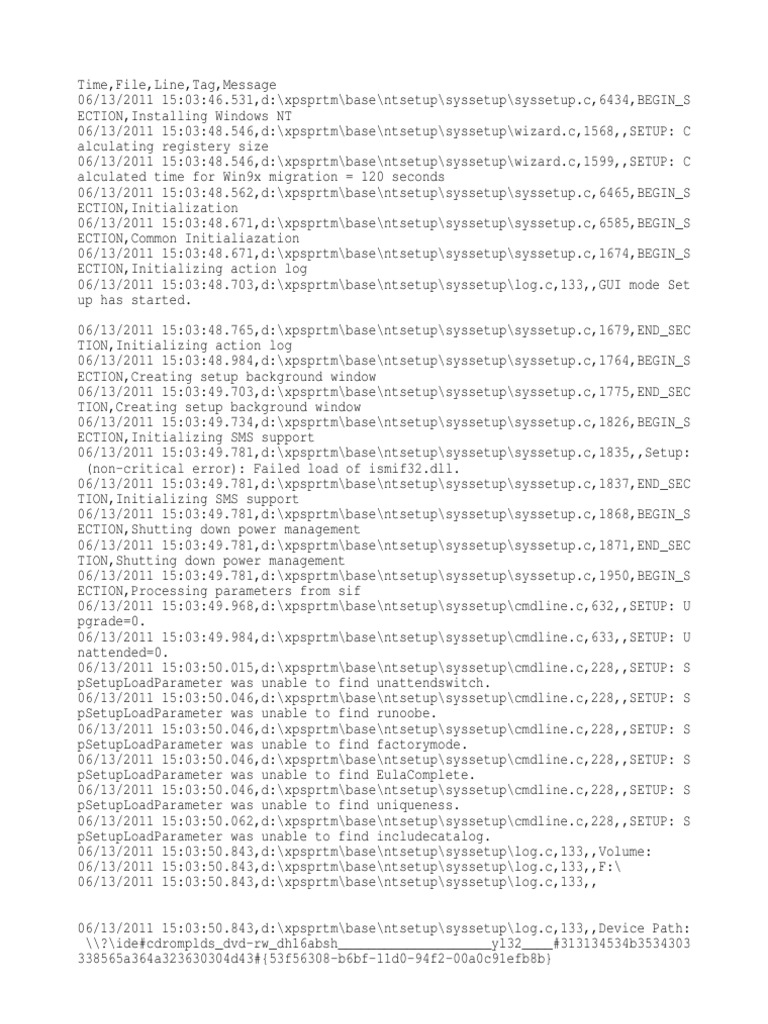 Setup Log | PDF