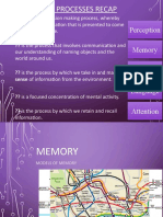 Mental Processes Recap: Perception Memory Thinking