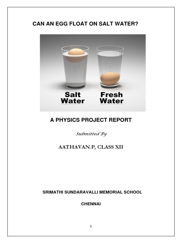 Egg Floating in Salt Water Experiment | PDF | Buoyancy | Water