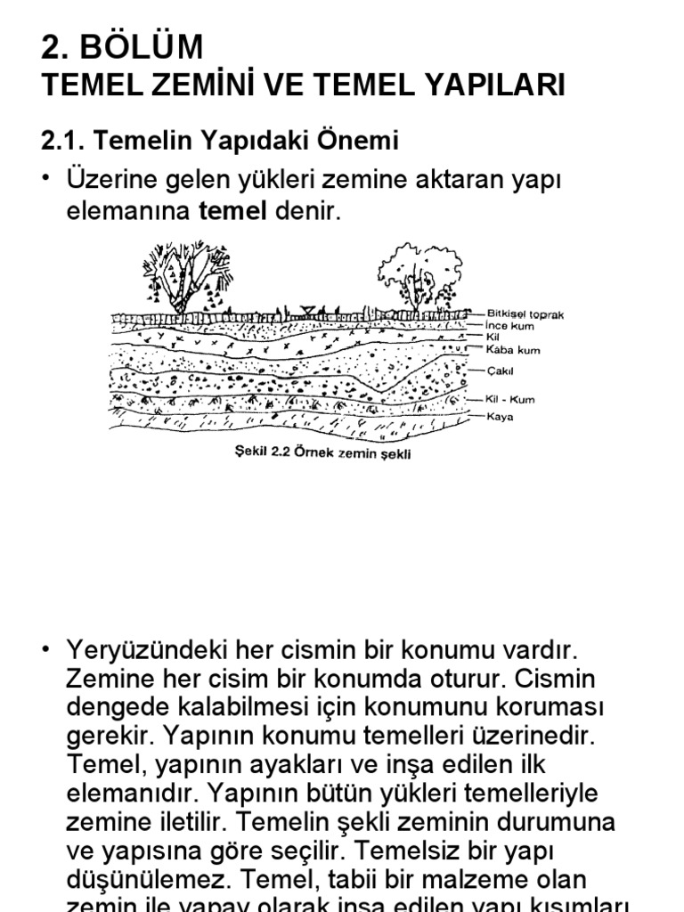 BÖLÜM Temel Zemini Ve Temel Yapıları | PDF