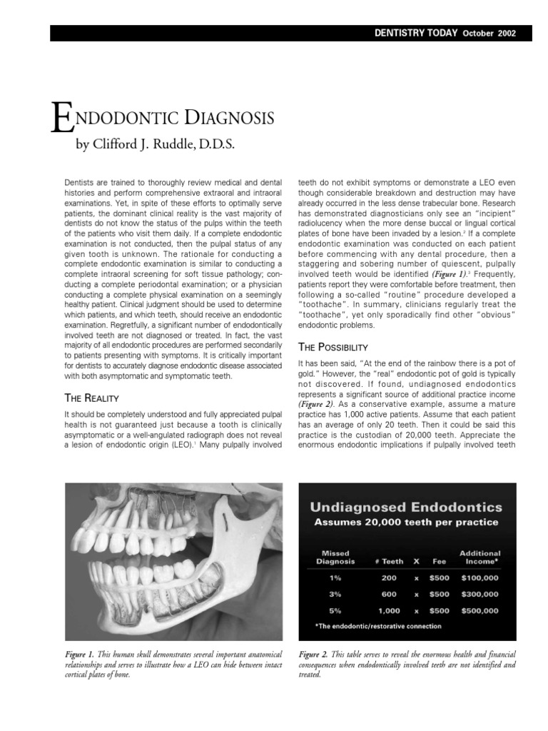 EndoDiagnosis Oct2002 PDF Dentistry Medicine
