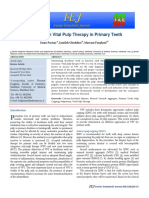 A Review On Vital Pulp Therapy in Primar