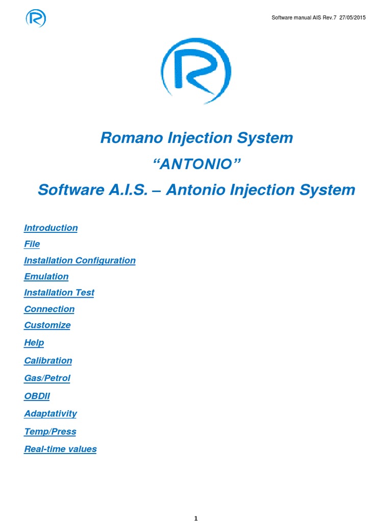 Romano AIS Software Manual Overview | PDF | Carburetor | Fuel Injection