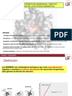 Tema 2. Enzimas Cinetica Enzimatica. Regulación