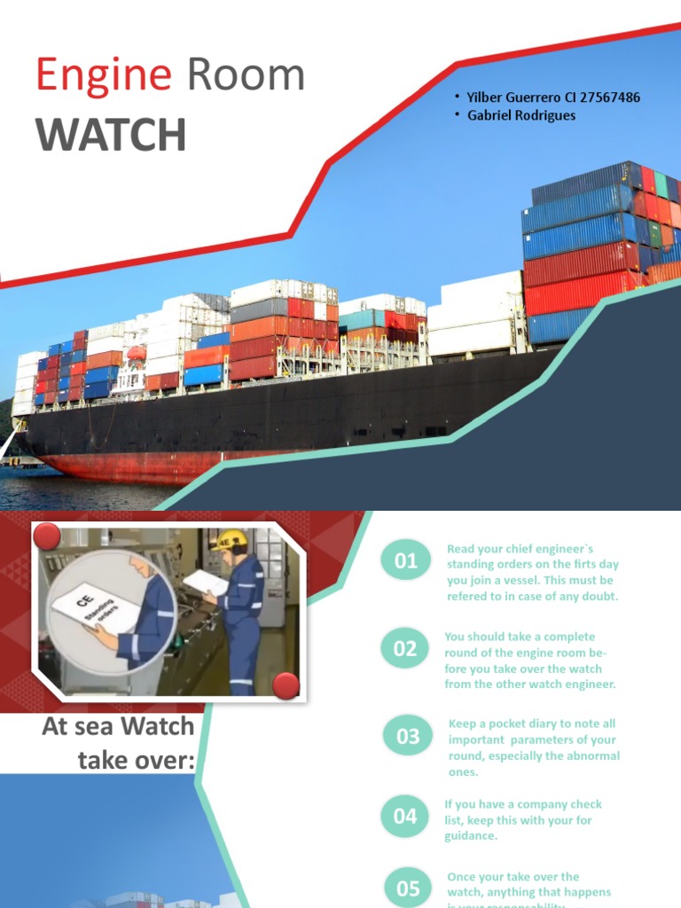 Engine Room Watch Presentation PDF Vehicle Technology Vehicles