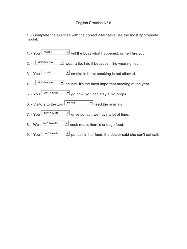 Modal verb practice making suggestions giving permission and advice