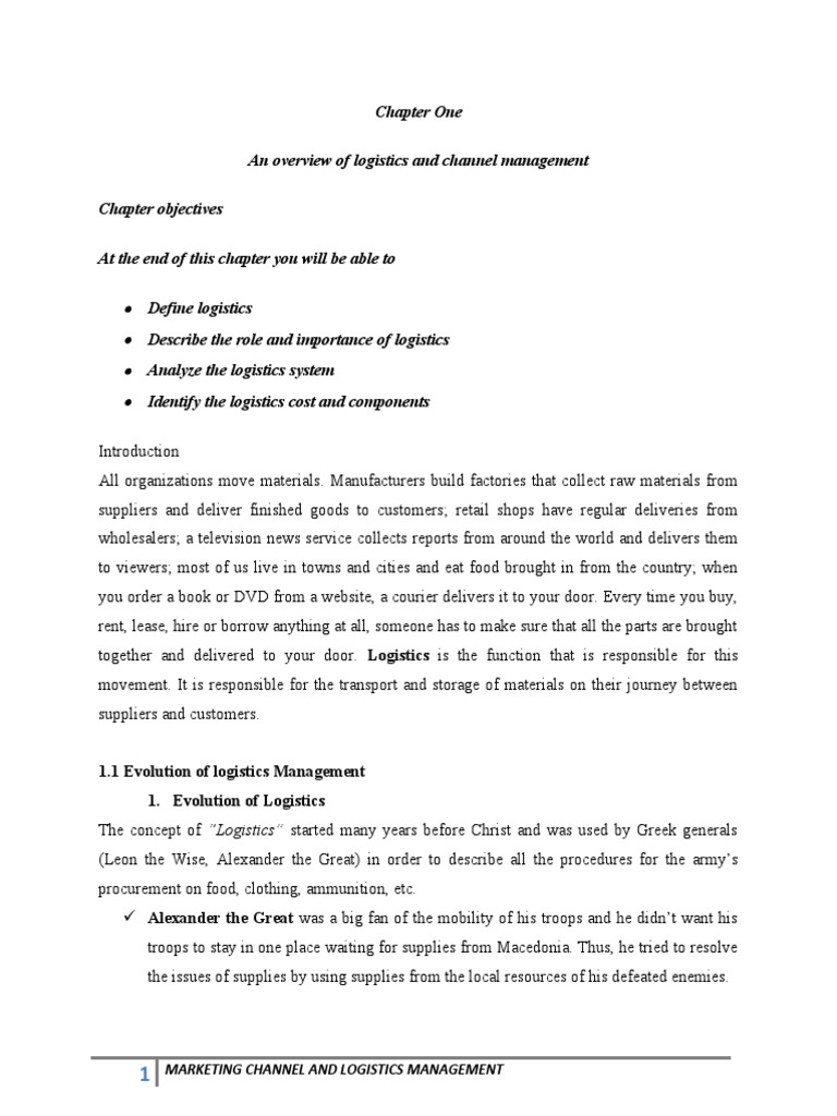 Overview of Logistics Management Basics | PDF | Logistics | Supply Chain