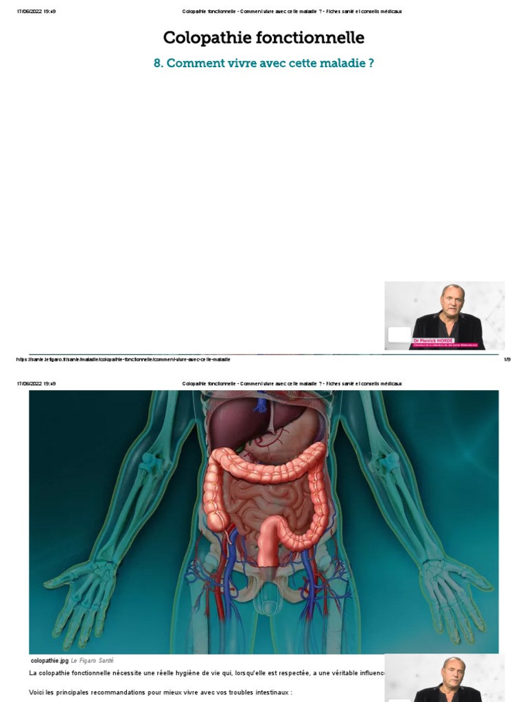 Vivre avec la colopathie fonctionnelle PDF Syndrome de l'intestin — free download