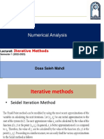 Numerical Analysis: Iterative Methods for Solving Boundary Value Problems