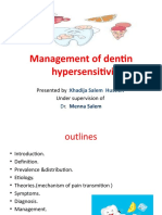 Mangment of Dentin Hypersensitivity.