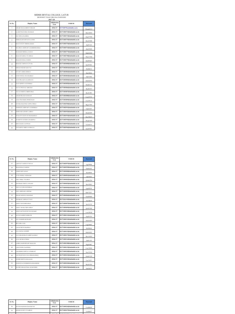 Microsoft team student id password pdf