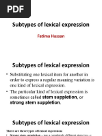 Subtypes of lexical expression