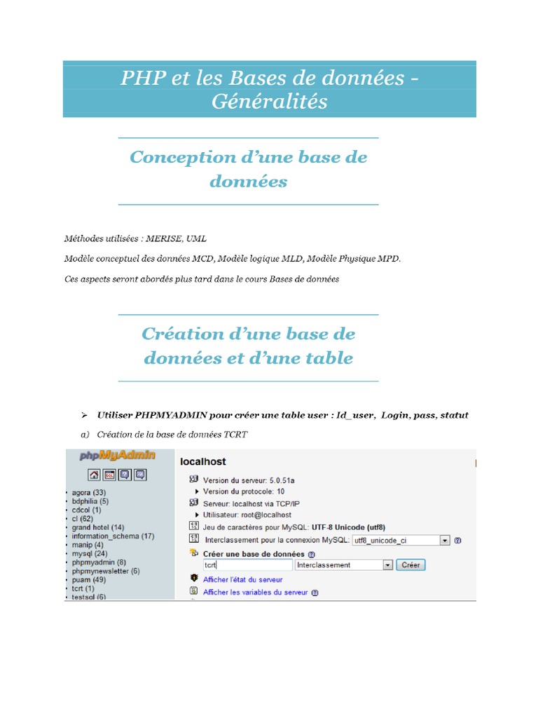 PHP Et Les Bases de Données - Généralités | PDF
