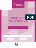 Prueba Diagnóstica Matemática - Secundaria BAJA