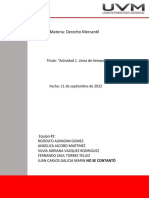 Materia: Derecho Mercantil: Título: "Actividad 1. Línea de Tiempo"