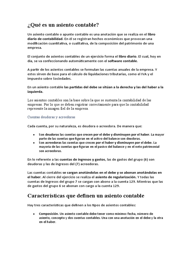 Tipos de Asiento Contable | PDF | Contabilidad | Corporaciones