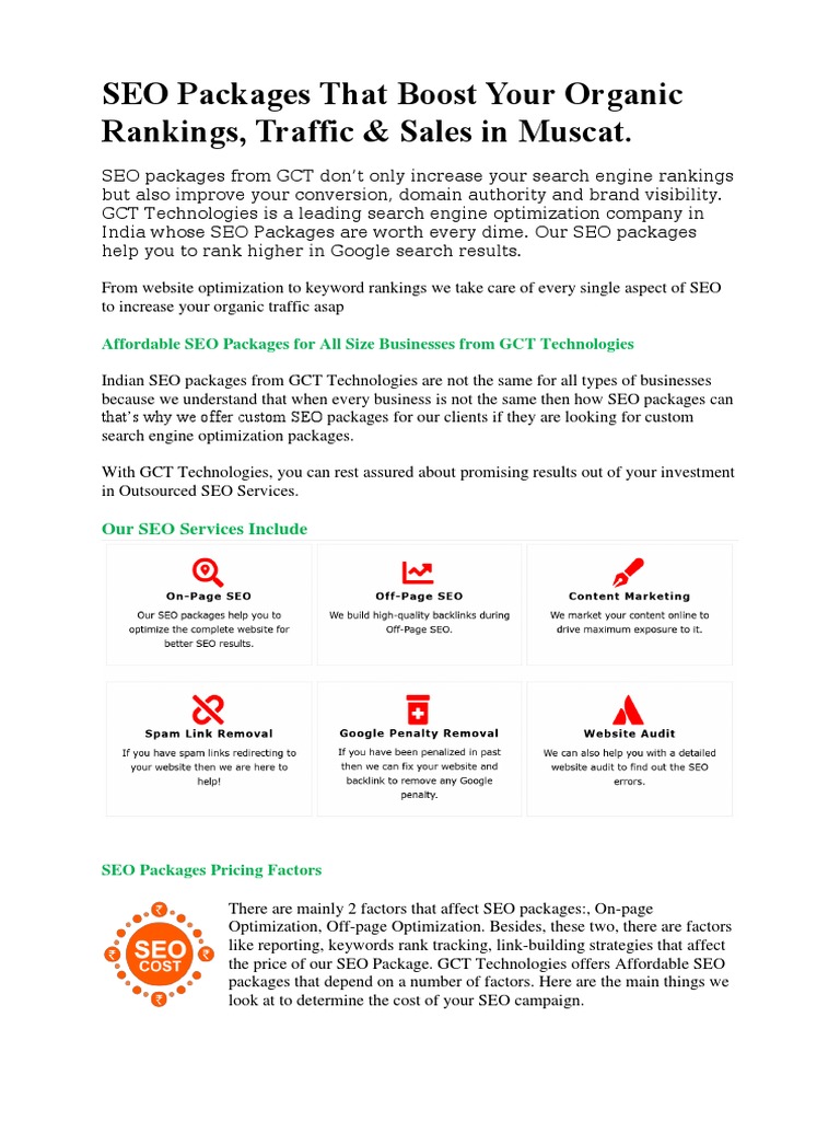 Seo Packages Pdf Search Engine Optimization Web 2 0