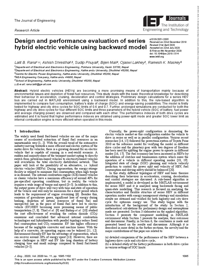 The Journal Of Engineering 2020 Rana Design And Performance