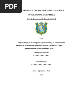 TRABAJO de INVESTIGACION Aprendizaje de Las Categorías Gramaticales y La Comunicación Integral Actual