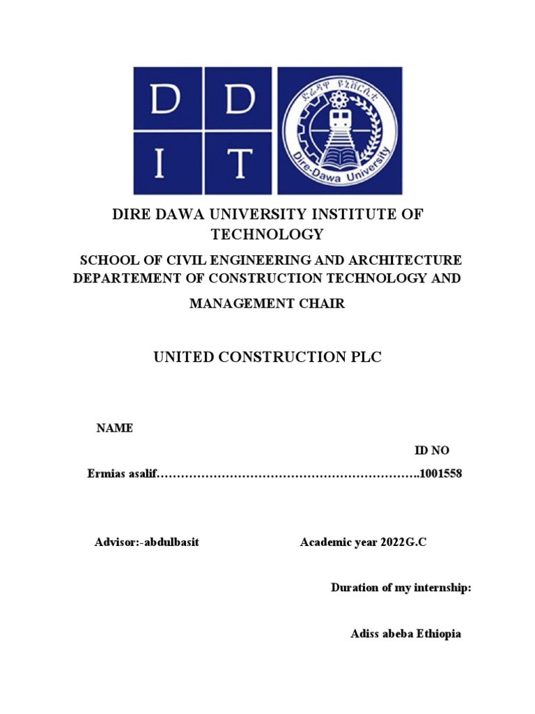 Dire Dawa University Institute of Technology School of Civil