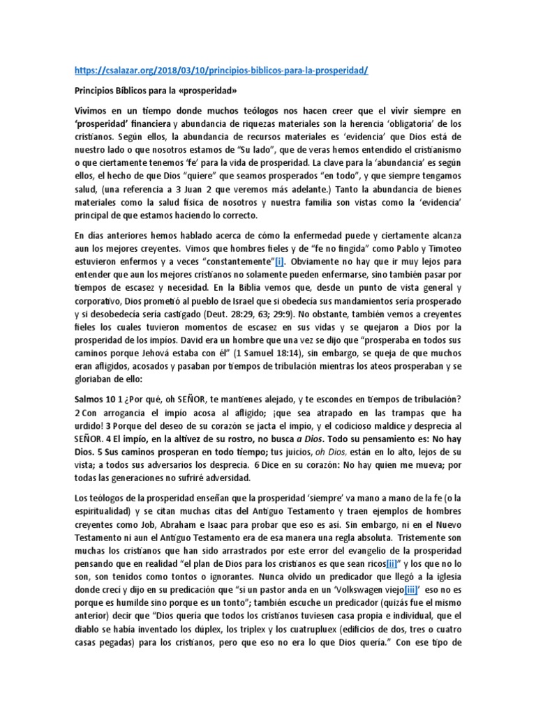 Principios Biblicos de La Prosperidad | PDF | Jesús | Teología de la ...