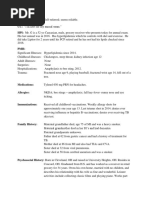 Comprehensive H and P Example