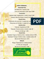 Menu semanal com pratos e sobremesas à base de limão verde